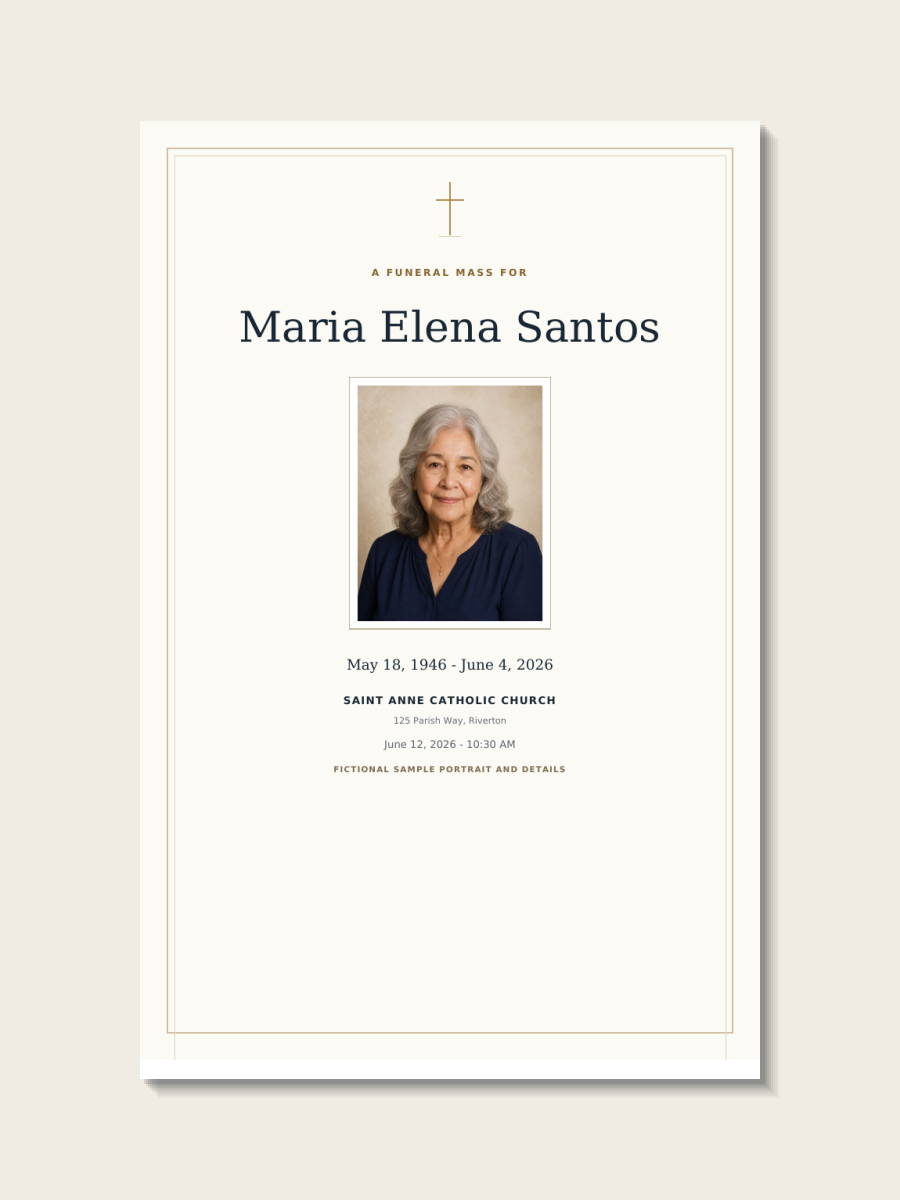 Cathedral Ivory Catholic funeral booklet cover